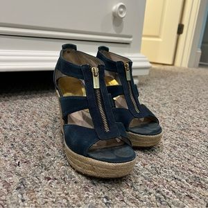 Navy Michael Kors wedges